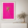 Plakat w ramie 40x50 - Retro Stylizacja - palma, liście - rama drewno