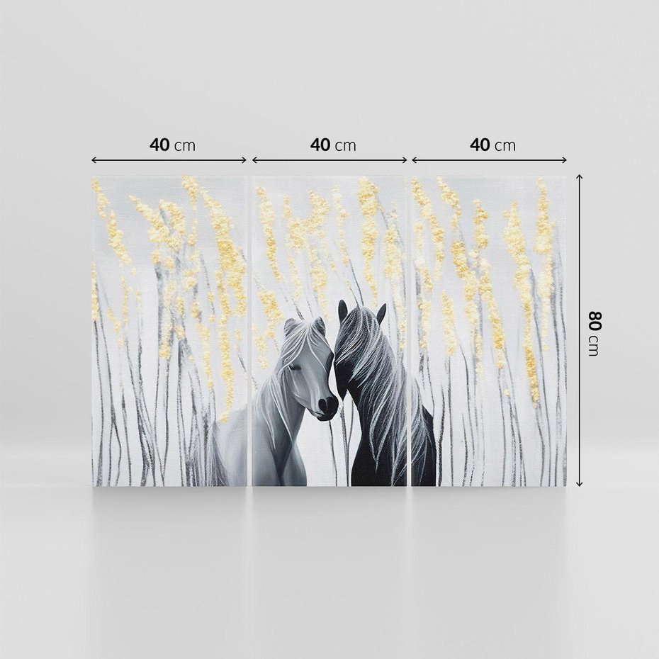 Obraz na płótnie 120x80 - Boho Marzenie - nowoczesna grafika, białe konie