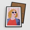 Plakat w ramie 50x70 - Kobieca Ekspresja - nowoczesny plakat, styl retro - rama czarna