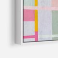 Obraz w ramie 80x80 - Rozbijające Granice Wyobraźni - abstrakcyjne geometryczne kształty, olejny obraz - rama biała