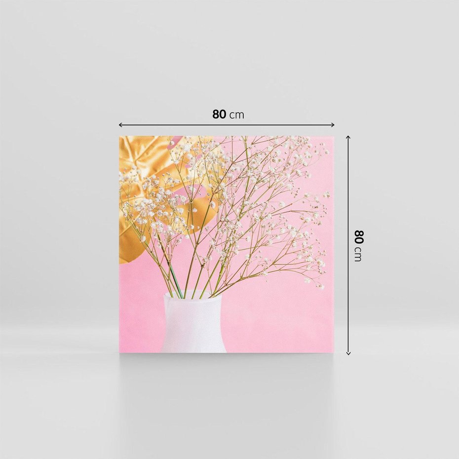 Obraz na płótnie 80x80 - Przyjemność Złotej Natury - złote, liście