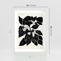 Plakat w ramie 30x40 - Ruchome szkicowe odbicia - czarno biała grafika, roślinność - rama biała
