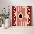 Obraz w ramie 80x80 - Migotliwe Kształty - abstrakcyjny obraz, boho styl - rama biała
