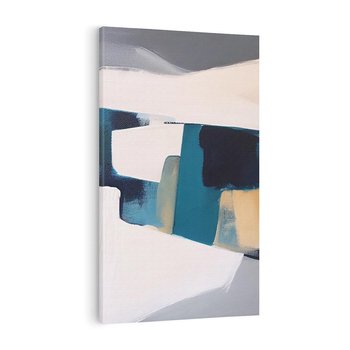 Obraz na płótnie 50x70 - Turkusowe Maźnięcia - obraz, abstrakcja