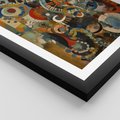 Plakat w ramie 50x70 - Podróżne Wizje Aberracji - abstrakcyjny obraz, mnogość kolorów - rama czarna