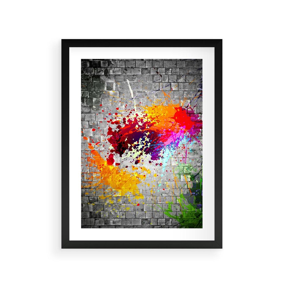 Plakat w ramie 30x40 - Ekspresja Graffiti - farba, graffiti - rama czarna