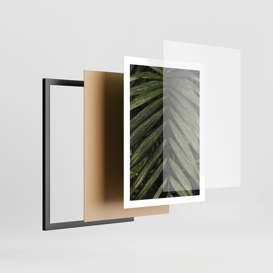 Plakat w ramie 50x70 - W Liściach Ukryte - zdjęcie, fotografia - rama czarna