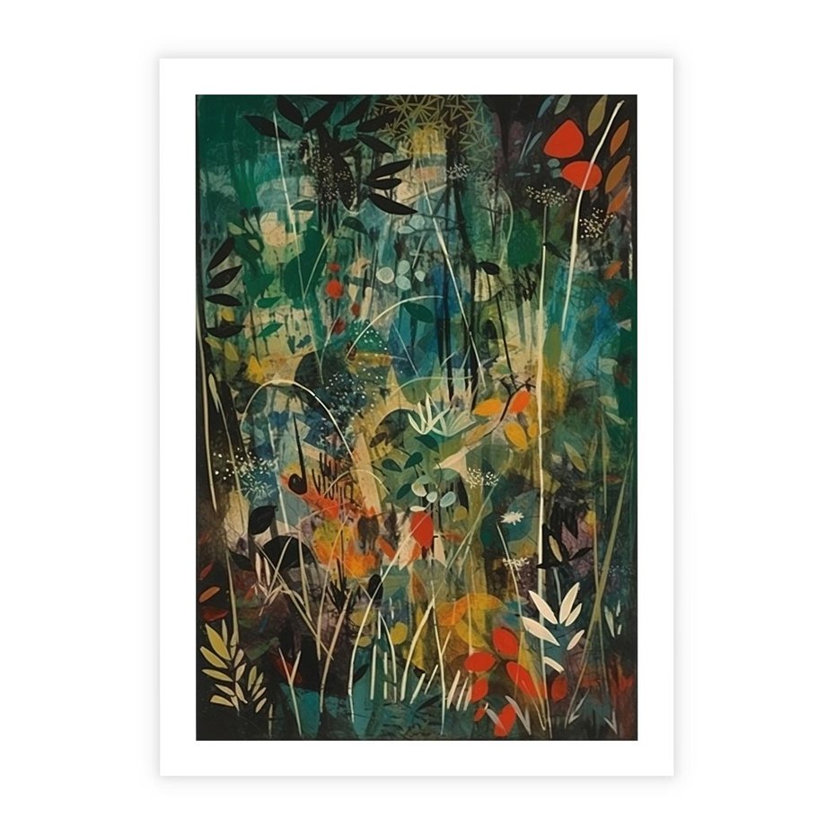 Plakat bez ramy 40x50 - Abstrakcyjne Wariacje Form - abstrakcyjny obraz, mnogość kolorów