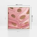 Obraz w ramie 50x50 - Różowa monstera w pełnym rozkwicie - różowa, monstera - rama drewno