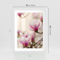 Plakat w ramie 30x40 - Urok Magnolii - magnolie, kwiaty - rama biała