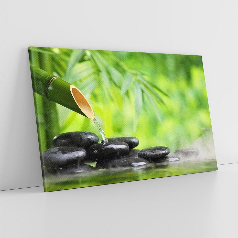 Obraz na płótnie 100x70 - Spokój w bambusowym SPA - bambus, SPA