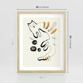 Plakat w ramie 40x50 - Picassowska Abstrakcja Kota - abstrakcyjna grafika kota, jak picasso - rama drewno