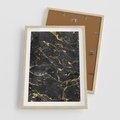 Plakat w ramie 50x70 - Egzotyczny Blask - marmur, złoto - rama drewno