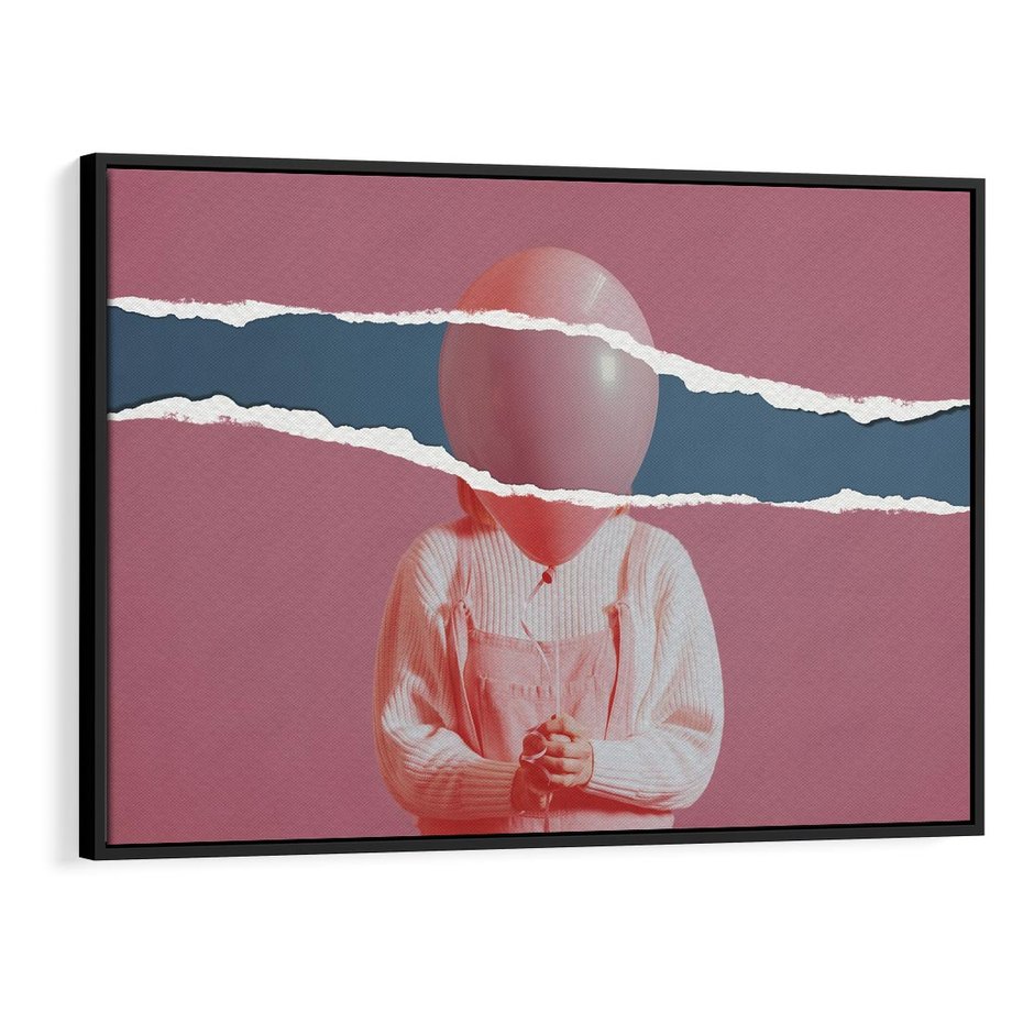 Obraz w ramie 70x50 - Kolaż Wyobraźni - kolaż zdjęć, styl retro - rama czarna