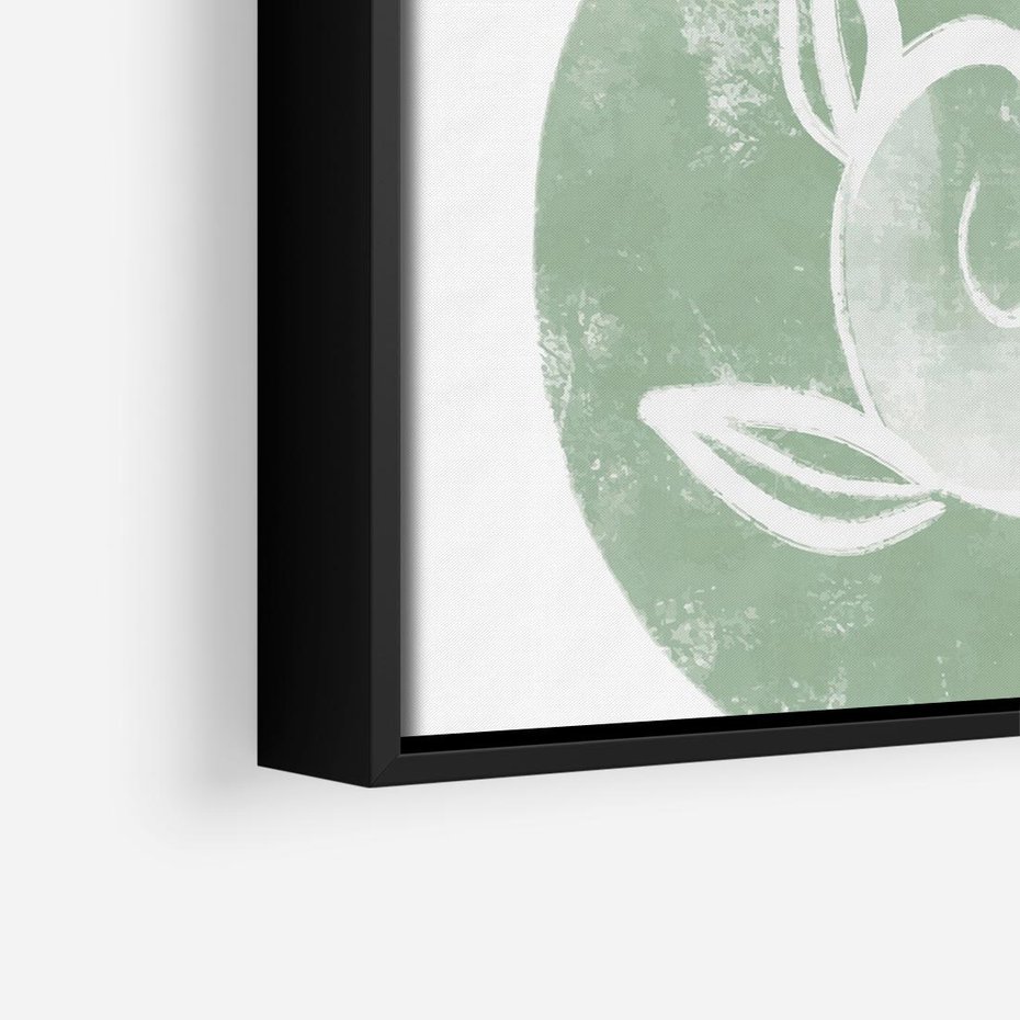 Obraz w ramie 50x50 - Zielony Świat Odpoczynku - abstrakcyjny zielony motyw, skandynawski design - rama czarna