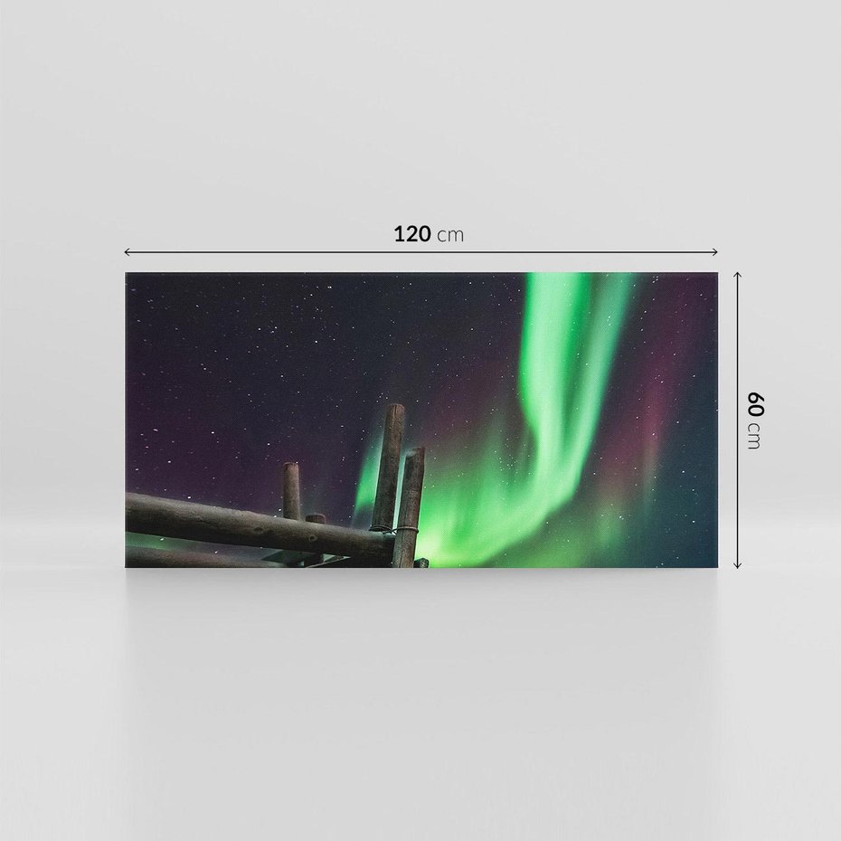 Obraz na płótnie 120x60 - Zorza polarna w tajemniczej nocnej przestrzeni - zorza, polarna