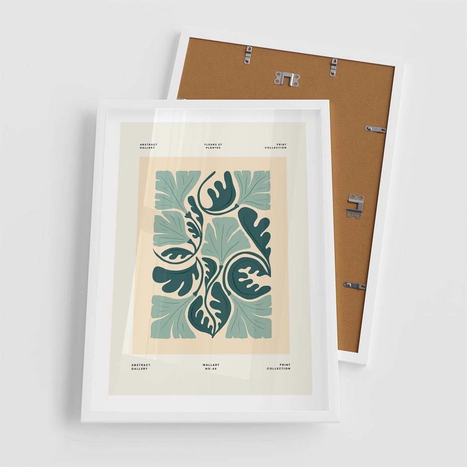 Plakat w ramie 50x70 - Podróżne Impresje - roślinne motywy, ornamenty - rama biała