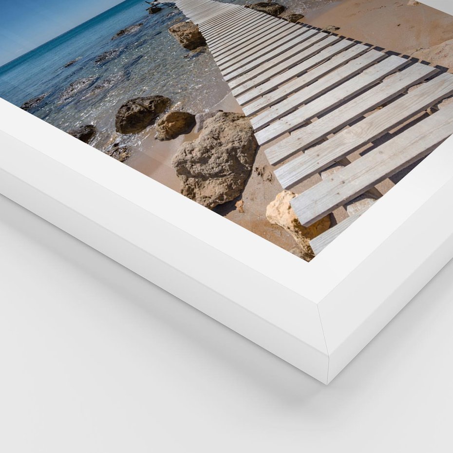 Plakat w ramie 40x50 - Oaza spokoju - plaża, morze - rama biała