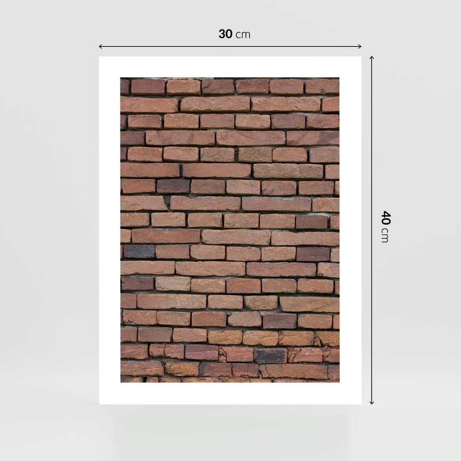 Plakat bez ramy 30x40 - Mur cegieł: industrialny urok - cegły, mur