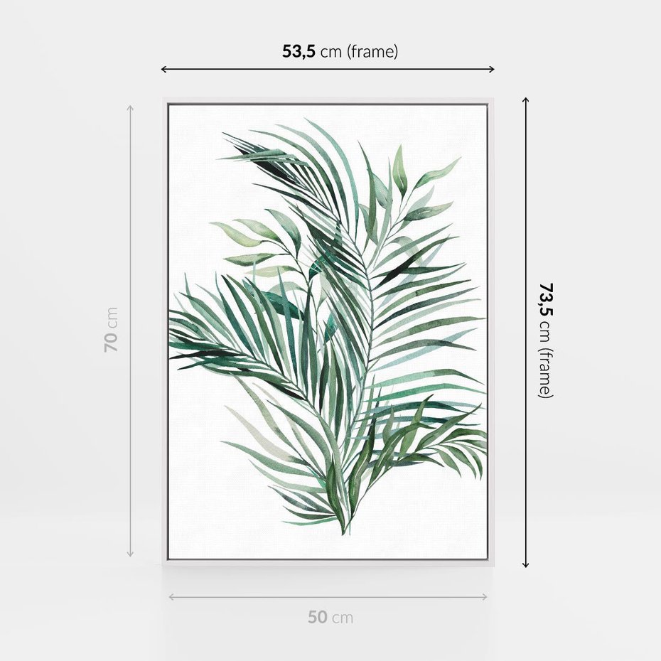 Obraz w ramie 50x70 - Blask Natury - złote, liście - rama biała