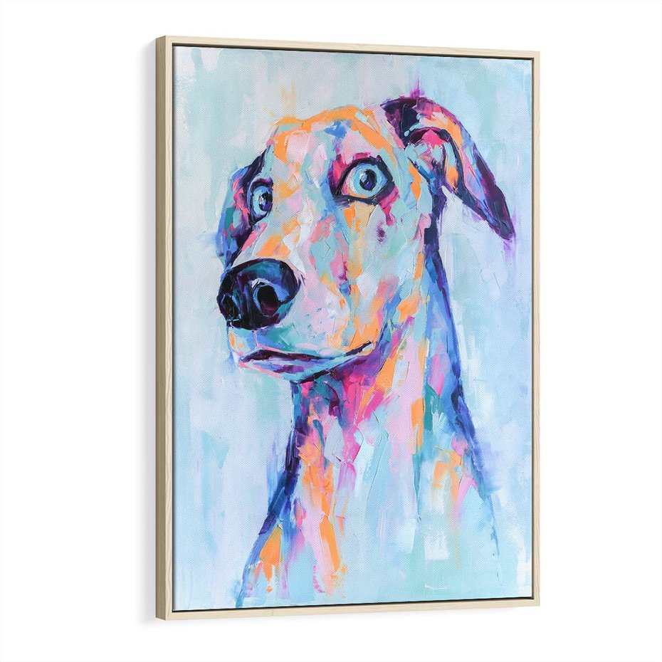 Obraz w ramie 70x100 - Cześć! Jak się Masz? - obraz olejny, zabawna sztuka - rama drewno