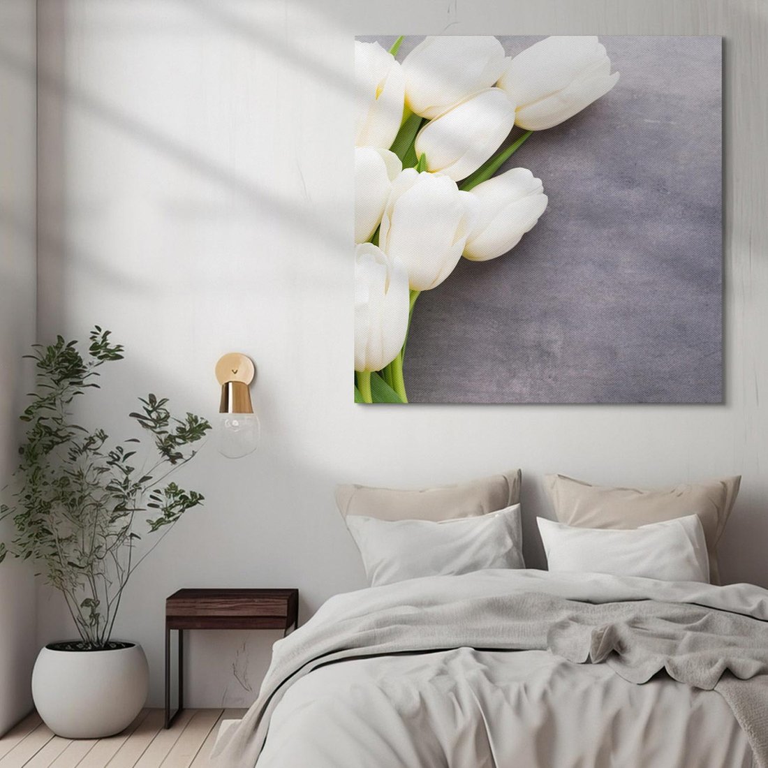 Obraz na płótnie 50x50 - Tulipanowa Kolorystyka - tulipany, kwiaty