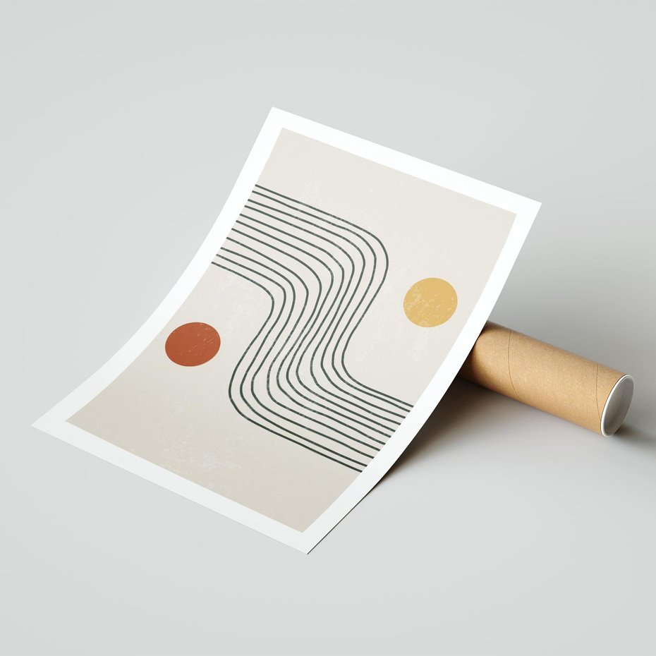 Plakat bez ramy 30x40 - Czysta Refleksja - abstrakcyjna sztuka, boho kształty