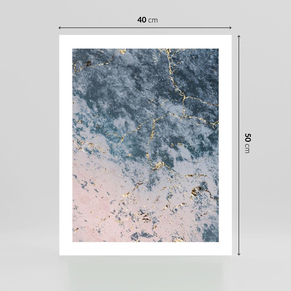 Plakat bez ramy 40x50 - Elegancja i Wyrafinowanie - marmur, złoto