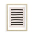 Plakat w ramie 50x70 - Strukturalna Rewolucja Form - minimalizm, czarne pasy - rama drewno