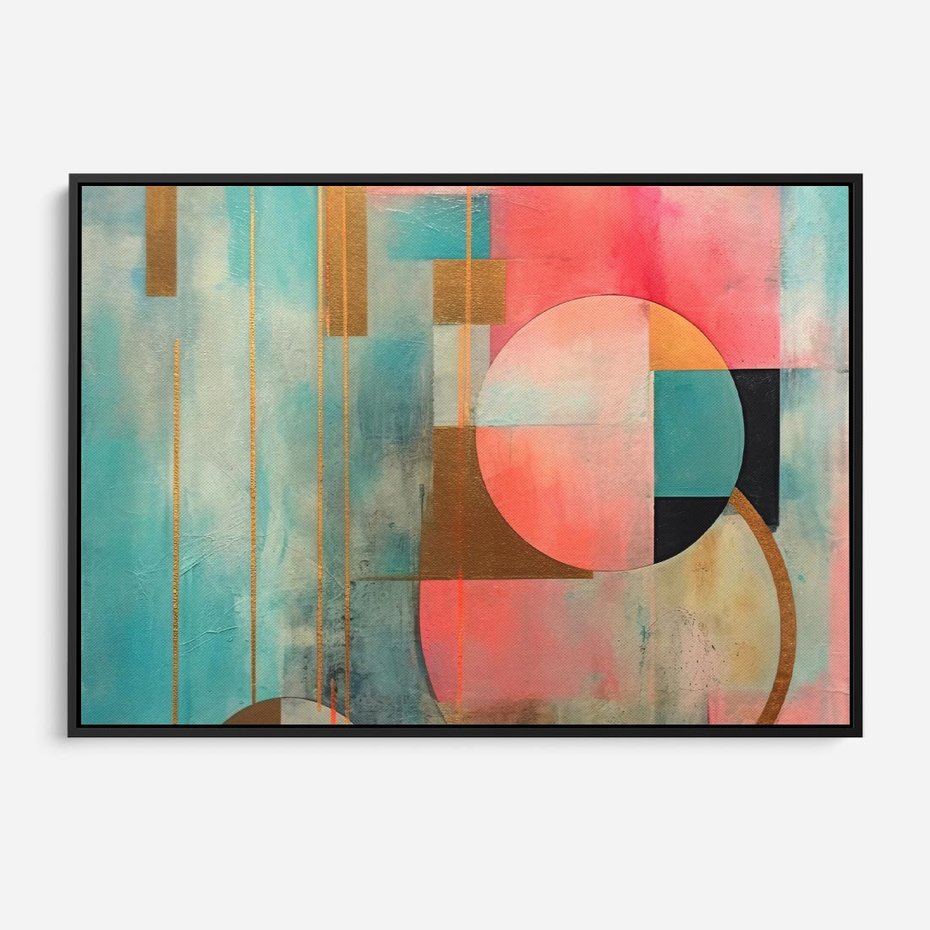 Obraz w ramie 70x50 - Abstrakcyjny Bałagan - abstrakcja, obraz olejny - rama czarna