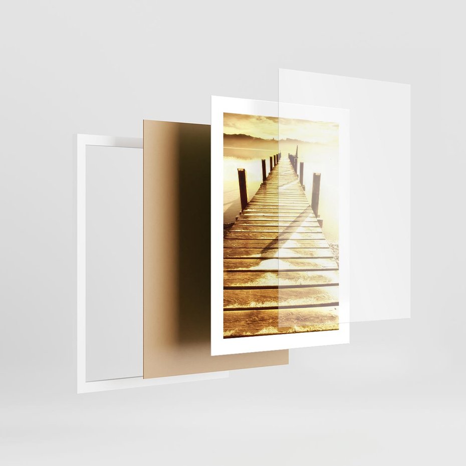 Plakat w ramie 30x40 - Stary pomost w sepia - pomost, sepia - rama biała