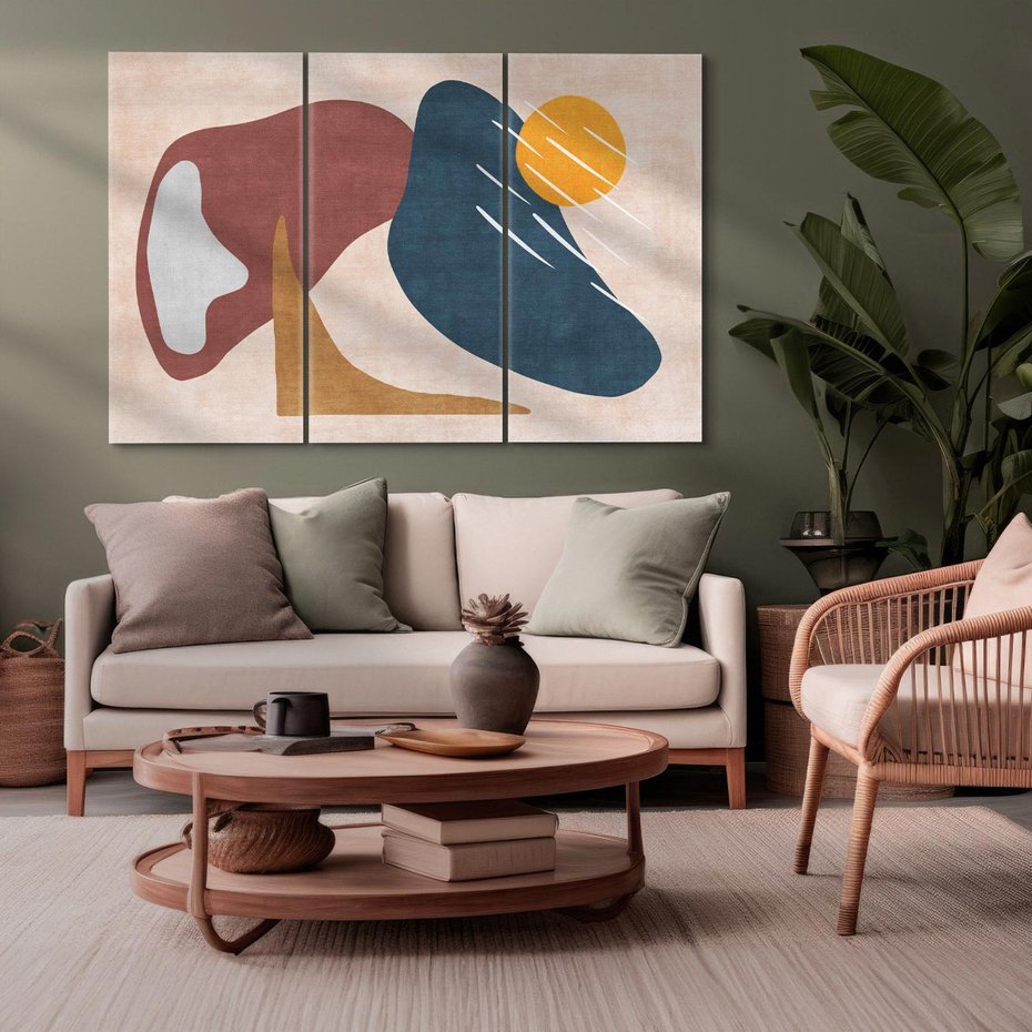 Obraz na płótnie 120x80 - Opowieść szepczących pędzli - abstrakcyjne plamy, kształty