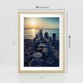Plakat w ramie 30x40 - Zachód Słońca nad Morzem - morze, zachód - rama drewno