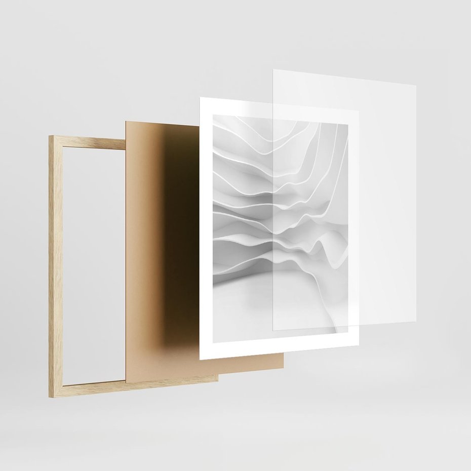 Plakat w ramie 40x50 - Żywa Natur - 3d, abstrakcja - rama drewno