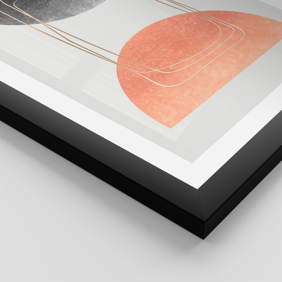 Plakat w ramie 40x50 - Sztuka Abstrakcji - minimalistyczny boho obraz, abstrakcyjny - rama czarna