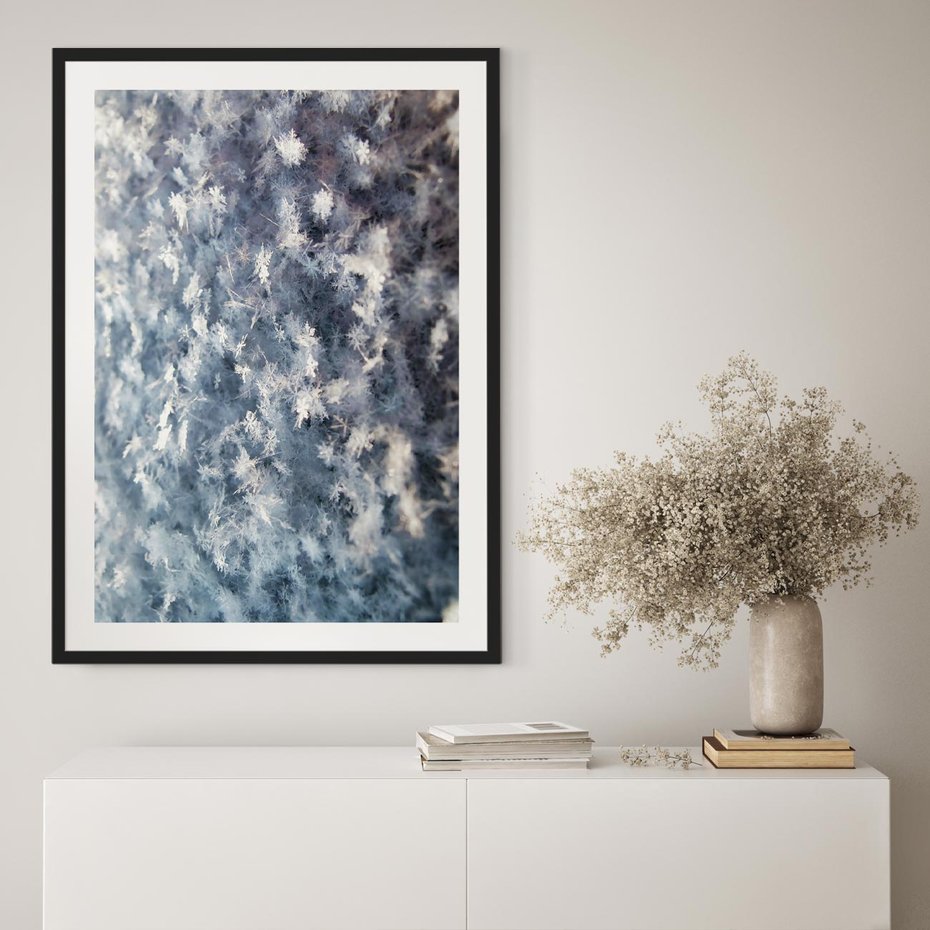 Plakat bez ramy 30x40 - Magia Śnieżnych Kryształków - śnieg, szron