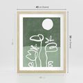 Plakat w ramie 40x50 - Wibracje Naturalnej Równowagi - zielony plakat, roślinne inspiracje - rama drewno