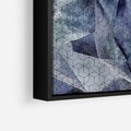 Obraz w ramie 70x100 - Melodia mgieł i marzeń - abstrakcja w kolorze granatu, przypominająca górę lodową - rama czarna