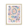 Plakat w ramie 30x40 - Eksploracja Etnicznych Granic - kolorowe etniczne wzory, tęczowe żywe kolory - rama drewno