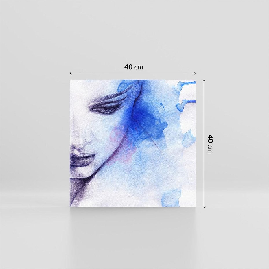 Obraz na płótnie 40x40 - Graficzna magia kobiecej twarzy - grafika, kobieta