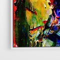 Obraz w ramie 50x70 - Szalejące ognie kolorów - abstrakcja, farby olejne - rama biała