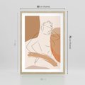Plakat w ramie 50x70 - Sztuka Prostoty - kobieta, szkic - rama drewno
