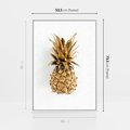Obraz w ramie 50x70 - Ekskluzywny Akcent - złoty, ananas - rama biała
