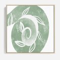 Obraz w ramie 50x50 - Zielony Świat Odpoczynku - abstrakcyjny zielony motyw, skandynawski design - rama drewno