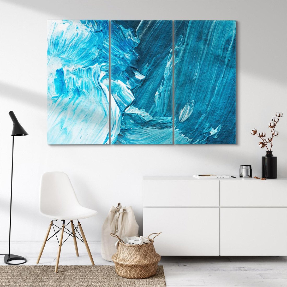 Obraz na płótnie 120x80 - W stronę niebieskiego horyzontu - abstrakcja, rozlane farby