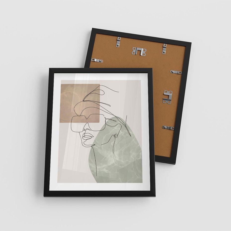 Plakat w ramie 40x50 - Geometria i Szkic - nowoczesny obraz, grafika - rama czarna