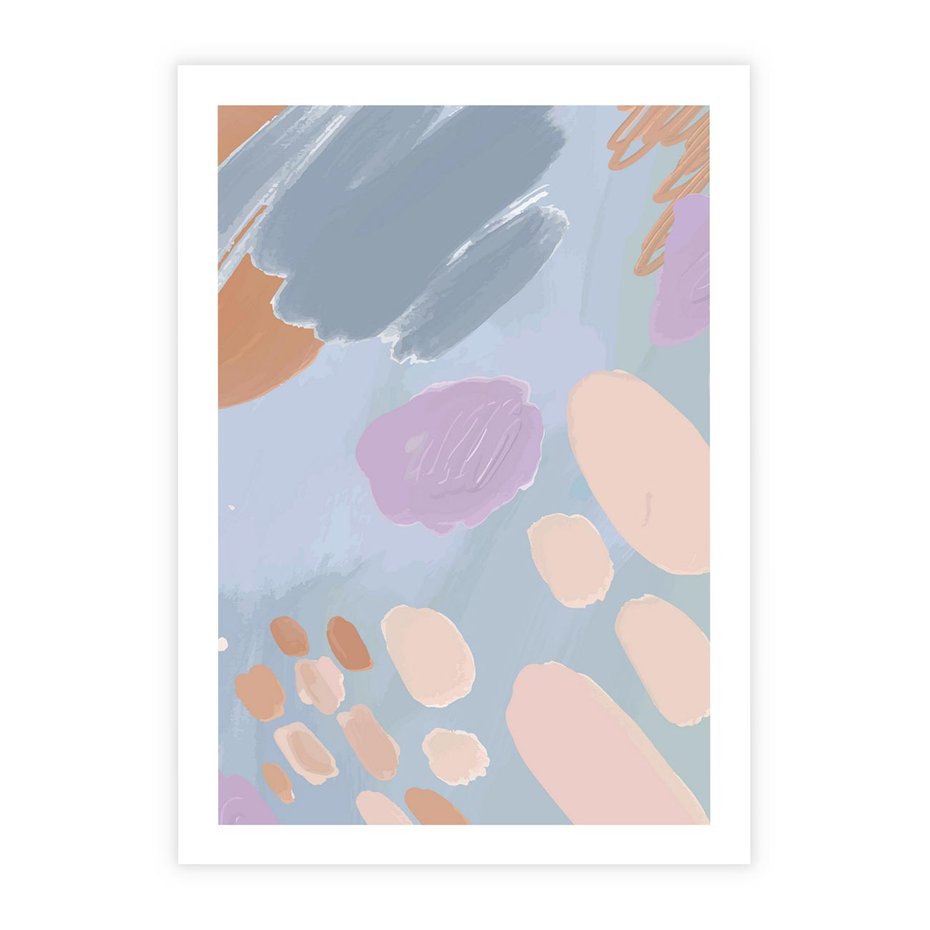 Plakat bez ramy 40x50 - Migocące Pastelowe Spektrum - abstrakcyjne akwarelowe plamy, pastele