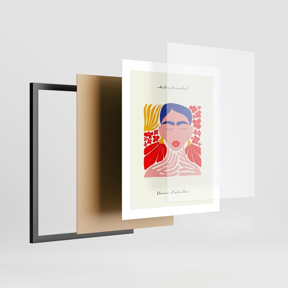 Plakat w ramie 40x50 - Bezgraniczne Rytmy - kobieta, sztuka abstrakcyjna - rama czarna