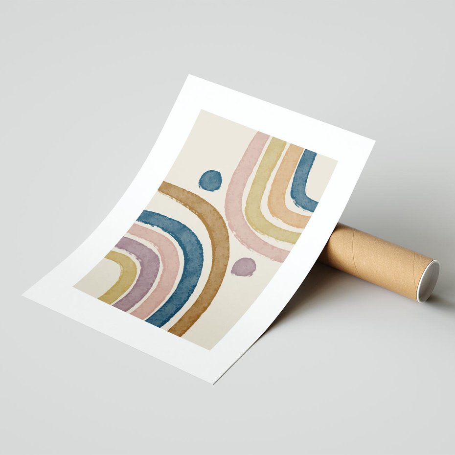 Plakat bez ramy 21x30 - Kształtujące Inspiracje - abstrakcyjne tęcze, kompozycja