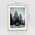 Plakat w ramie 30x40 - Chatka w Górach w Czasie Zimy - chatka w górach, zima - rama drewno